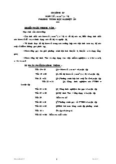 Giáo án Toán học 9 - Chương 4