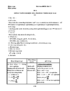 Giáo án Toán học 9 - Tiết 53