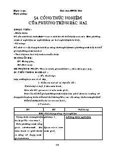 Giáo án Toán học 9 - Tiết 53 đến tiết 58