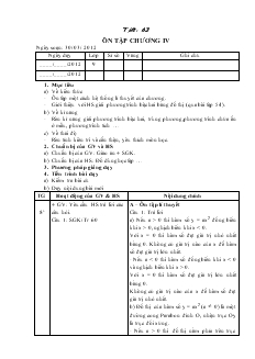 Giáo án Toán học 9 - Tiết 63, 64