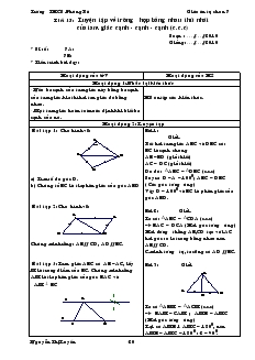 Giáo án tự chon 7 - Tiết 15 đến tiết 17