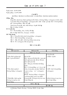 Giáo án tự chọn Toán 7 - Chủ đề 2: Đường thẳng vuông góc và đường thẳng song song