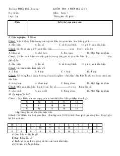 Kiểm tra 1 tiết (bài số 4) môn: Toán 7 thời gian: 45 phút