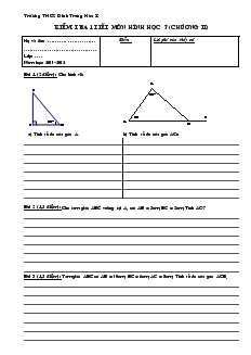 Kiểm tra 1 tiết môn Hình học 7 (chương II)
