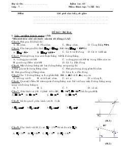 Kiêm tra: 45 phút môn: Hình học 7 (Tiết 16)