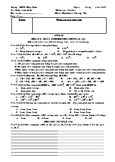 Kiểm tra: 45 phút môn: Hình học (chương II) - Trường THCS Hợp Tiến