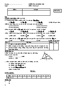 Kiểm tra chương III - Hình học 7