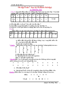 Ôn tập Toán 7 học kỳ II (Phần bài tập)