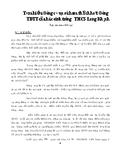 Tìm hiểu động cơ và sự ham thích hoạt động TDTT của học sinh trường THCS Long Khánh