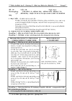 Giáo án Hình học 9 - Chương IV: Hình trụ-Hình nón-Hình cầu