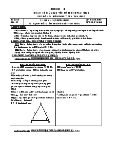 Giáo án Toán 7 - Hình học - Tiết 47, 48