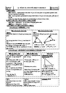 Giáo án Toán 7 - Hình học - Tuần 10 - Tiết 18: Tổng ba góc của một tam giác