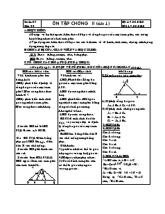Giáo án Toán 7 - Hình học - Tuần 27 - Tiết 44: Ôn tập chương II (tiết 1)