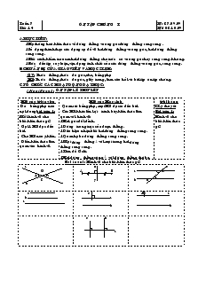 Giáo án Toán 7 - Hình học - Tuần 7 - Tiết 14: Ôn tập chương I