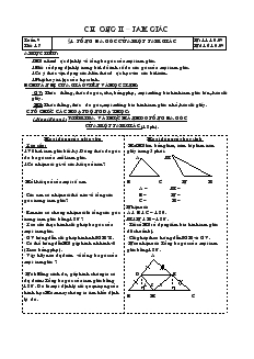 Giáo án Toán 7 - Hình học - Tuần 9 - Tiết 17: Tổng ba góc của một tam giác