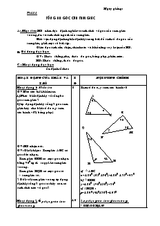 Giáo án Toán 7 - Tiết 18: Tổng ba góc của tam giác