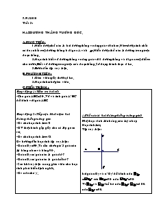 Giáo án Toán học 7 - Chương I - Tiết 3: Hai đường thẳng vuông góc