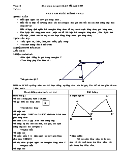 Giáo án Toán học 7 - Kỳ I - Tiết 21: Hai tam giác bằng nhau