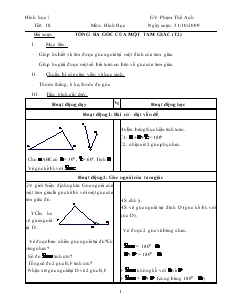 Giáo án Toán học 7 - Tiết 18: Tổng ba góc của một tam giác (tiếp)