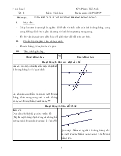 Giáo án Toán học 7 - Tiết: 8: Tiên đề ơ-Clit về đường thẳng song song