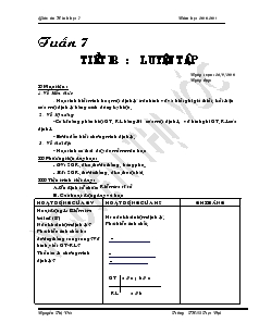 Giáo án Toán học 7 - Tuần 7