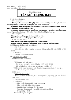 Hoạt động tháng 11 tôn sư - Trọng đạo