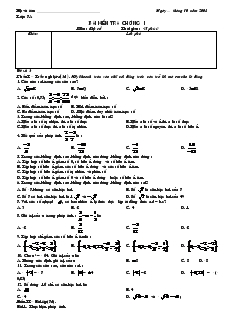 Bài kiểm tra chương I - Đè 3 - Toán 7