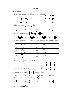 Bài kiểm tra một tiết Toán 7