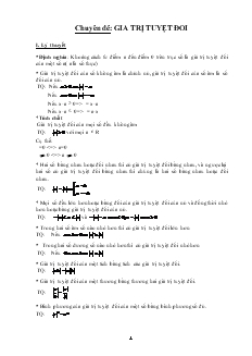 Chuyên đề: Giá trị tuyệt đối - Toán 7