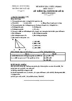 Đề kiểm tra 1 tiết (45phút) môn Toán 7