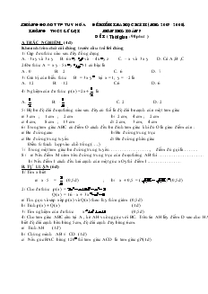 Đề kiểm tra học kỳ II (năm học: 2007 - 2008) - Môn thi: Toán 7