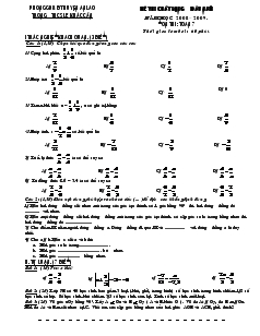 Đề thi chất lượng đầu năm năm học 2008 – 2009