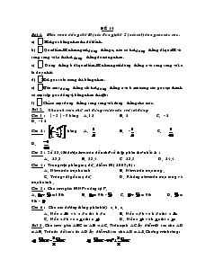 Đề thi Toán 7 - Đề 14