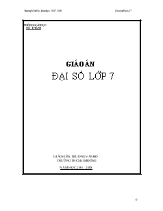 Giáo án Đại số lớp 7