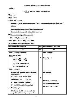 Giáo án giảng dạy môn Đại Số lớp 7