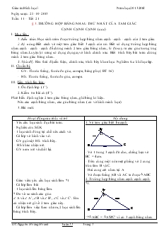 Giáo án Hình học 7 - Tuần 11