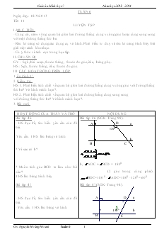 Giáo án Hình học 7 - Tuần 6