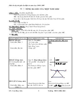 Giáo án Toán học 7 - Tiết 17: Tổng ba góc của một tam giác
