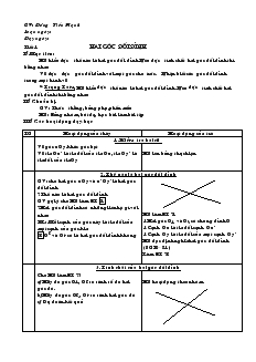 Giáo án Toán học 7 - Tiết 1: Hai góc đối đỉnh
