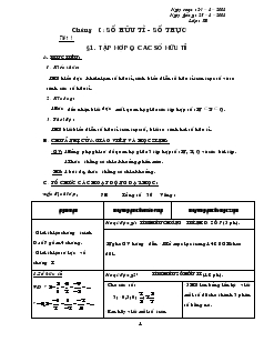 Giáo án Toán học 7 - Tiết 1: Tập hợp q các số hữu tỉ
