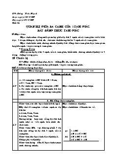 Giáo án Toán học 7 - Tiết 51: Quan hệ giữa ba cạnh của 1 tam giác, bất đẳng thức tam giác