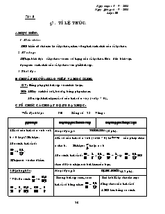 Giáo án Toán học 7 - Tiết 9: Tỉ lệ thức