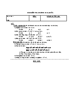 Bài kiểm tra chương IV (Đại số 7)