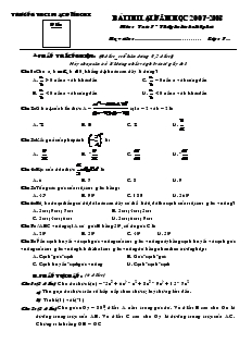 Bài thi lại năm học 2007 - 2008 môn: Toán 7