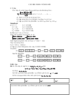 Các bài toán về dãy số