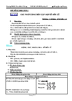Chủ đề tự chọn Toán 7 - Chủ đề I: Các phép tính trên tập hợp số hữu tỉ