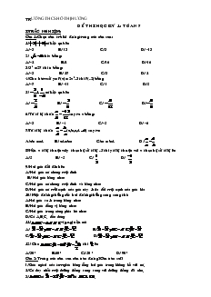 Đề thi học kỳ 1: Toán 7