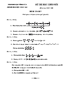 Đề thi học sinh giỏi môn: Toán 7