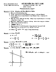 Đề thi kiểm tra chất lượng môn Toán