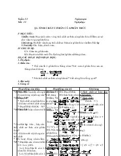 Giáo án Đại số 8 - Tuần 12